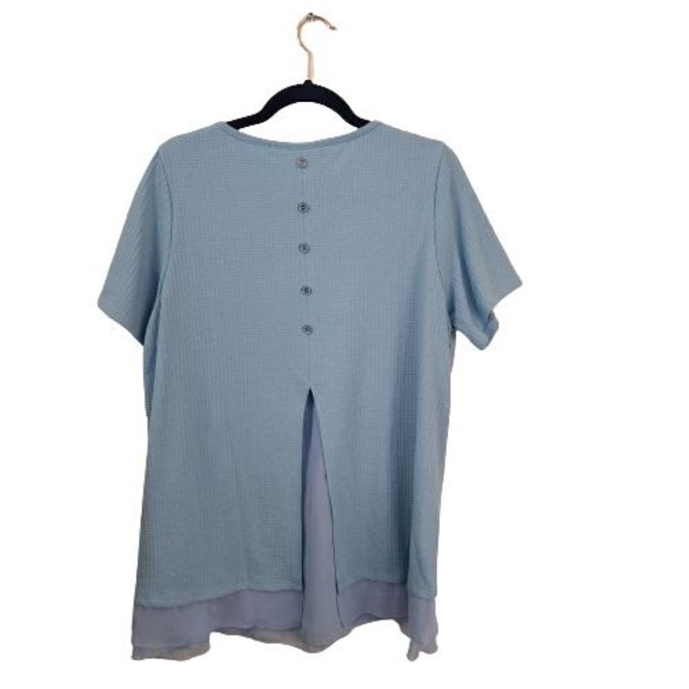 Soft Surroundings Pale Blue Sandpiper Tunic Top Size L